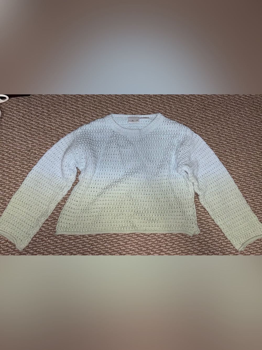 Girls size 6 zara Open-Knit Crewneck Sweater